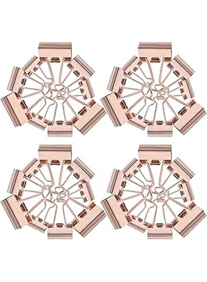 30pcs Rose Gold Metal Binder Clips Assortment 19mm 25mm 32mm for Office School Home - Image 1
