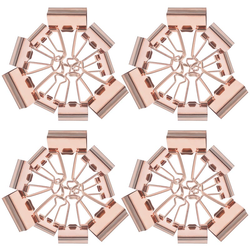 30pcs Rose Gold Metal Binder Clips Assortment 19mm 25mm 32mm for Office School Home - Image 2