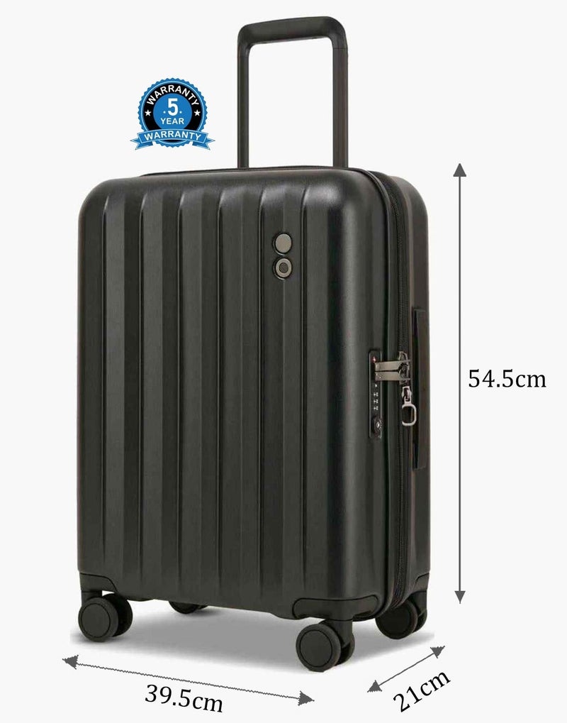 Echolac Amos Pro 54 Cm Hardside 4-Double Wheeled Expandable Cabin Luggage Trolley - Black - Image 4