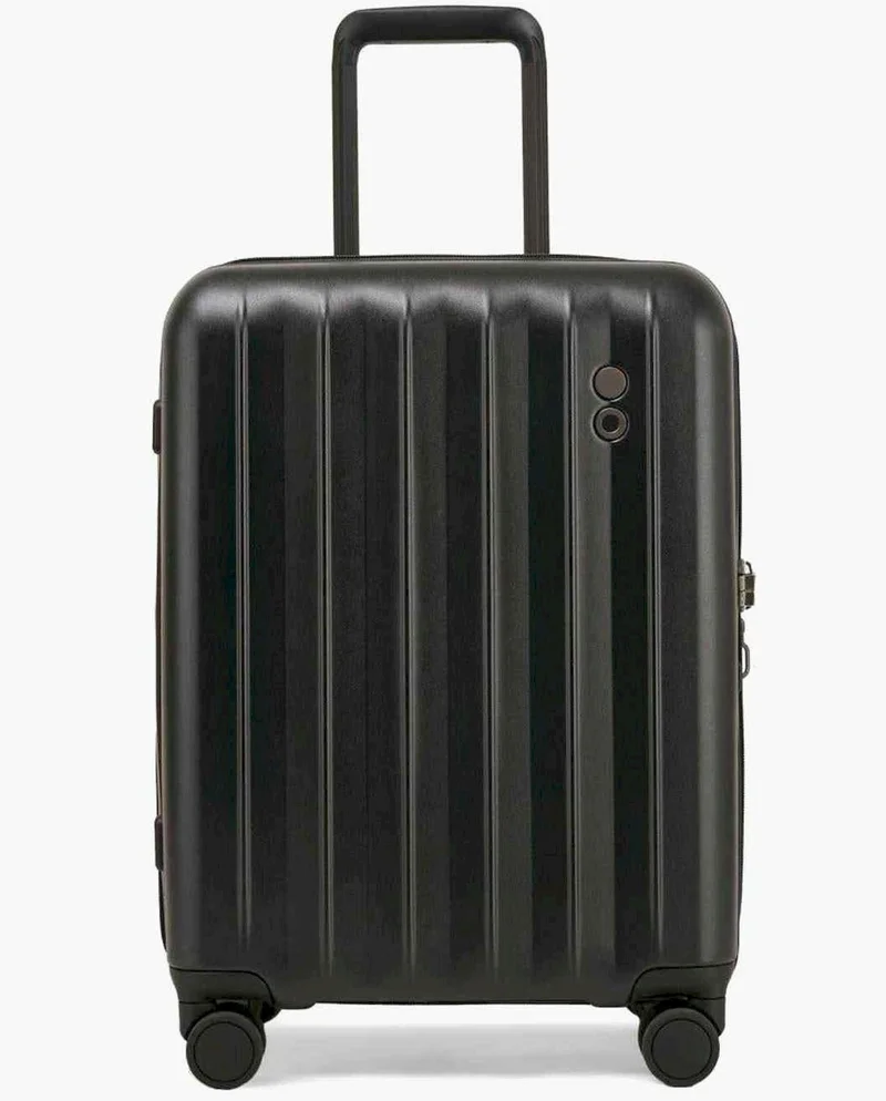 Echolac Amos Pro 54 Cm Hardside 4-Double Wheeled Expandable Cabin Luggage Trolley - Black