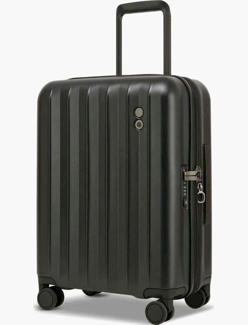 Echolac Amos Pro 54 Cm Hardside 4-Double Wheeled Expandable Cabin Luggage Trolley - Black