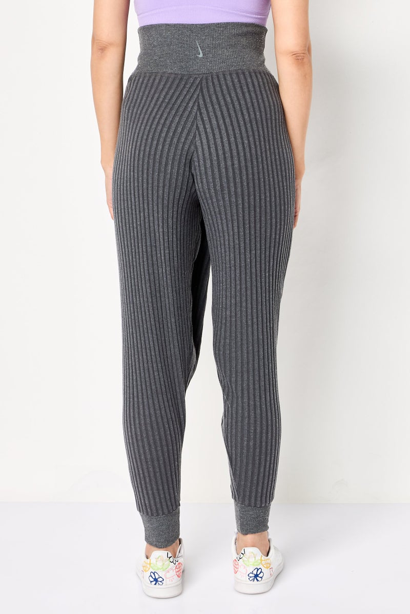 Nike Women Loose Fit Stripe Yoga Leggings, Grey - Image 2