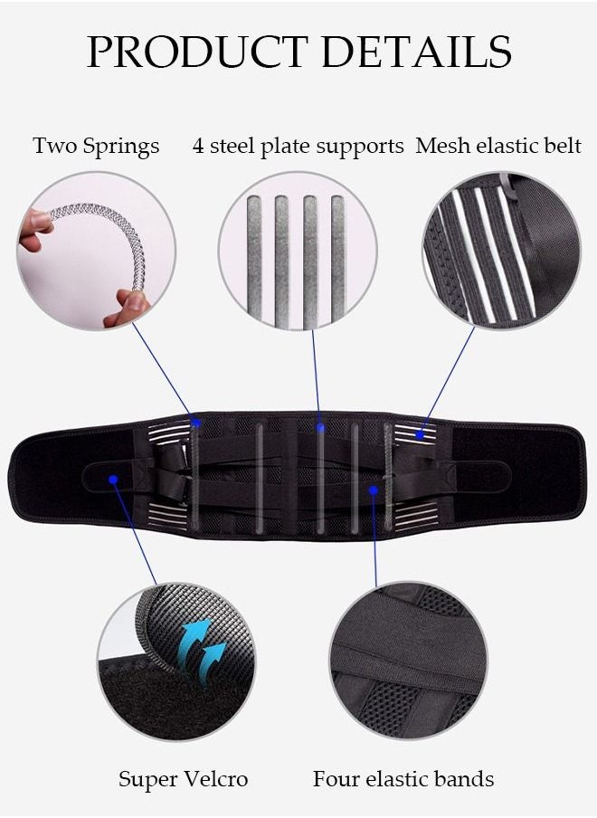 DUNISO - Sports Back Brace for Men and Women Breathable Waist Lumbar Lower Back Support Belt for Sciatica Herniated Disc Scoliosis Back Pain Relief Heavy lifting with Dual Adjustable Straps - Image 1