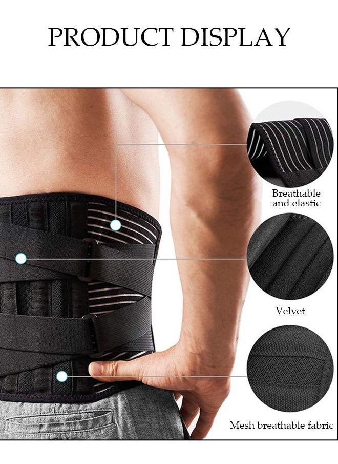 DUNISO - Sports Back Brace for Men and Women Breathable Waist Lumbar Lower Back Support Belt for Sciatica Herniated Disc Scoliosis Back Pain Relief Heavy lifting with Dual Adjustable Straps - Image 1