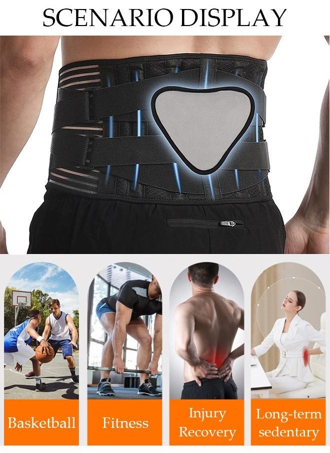 DUNISO - Sports Back Brace for Men and Women Breathable Waist Lumbar Lower Back Support Belt for Sciatica Herniated Disc Scoliosis Back Pain Relief Heavy lifting with Dual Adjustable Straps - Image 1