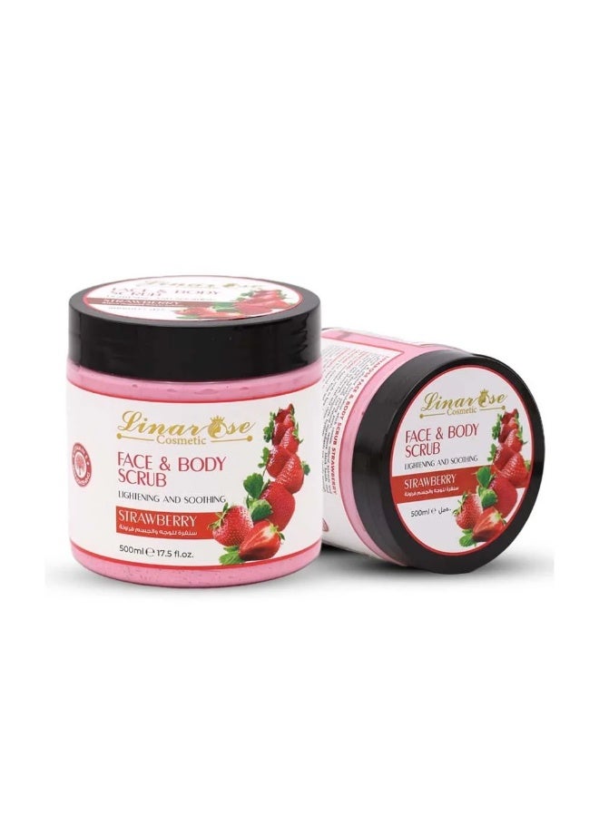 لينا روز سنفرة للوجه والجسم بالفراولة - 500 مل - Image 2