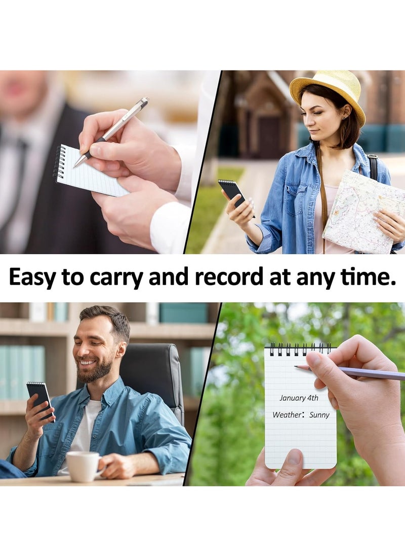 JSDUN - 6PCS Mini Waterproof Notebook, A7 50 Sheets Waterproof Pocket Notepad, All-Weather Waterproof Notepad with Top Spiral, Pocket Notebook for Outdoor Activity Recording(3 x 5 inches) - Image 1