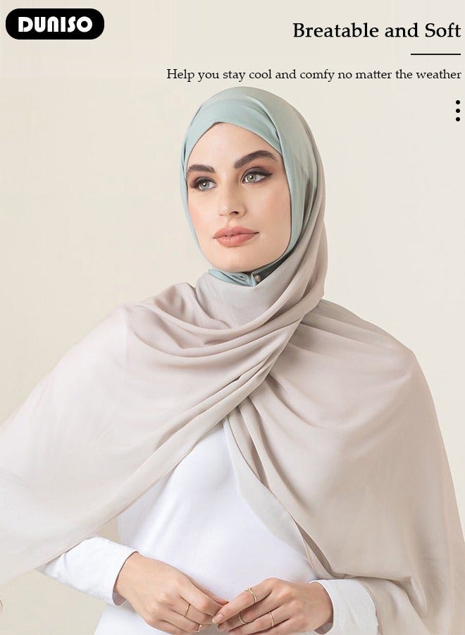 DUNISO Women's Hijab, Stylish and Comfortable Hijab Scarfs, Stretchy, Very Comfy & Good for Everyday Use, High Quality Polyester Satin Silk Hijab Doesn't Need a Pin - Image 5