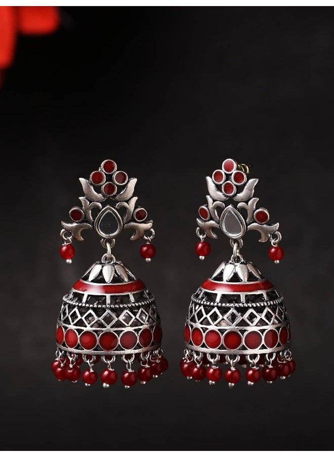 VOYLLA - Rangabati Cutwork and Beads Earrings - Image 1