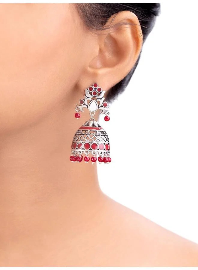 VOYLLA Rangabati Cutwork and Beads Earrings