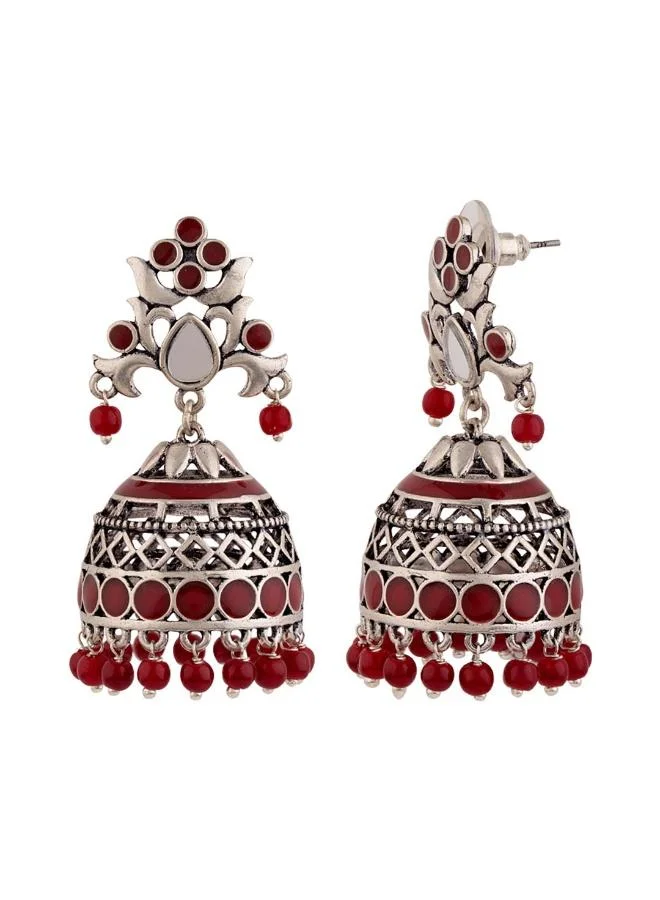 VOYLLA Rangabati Cutwork and Beads Earrings