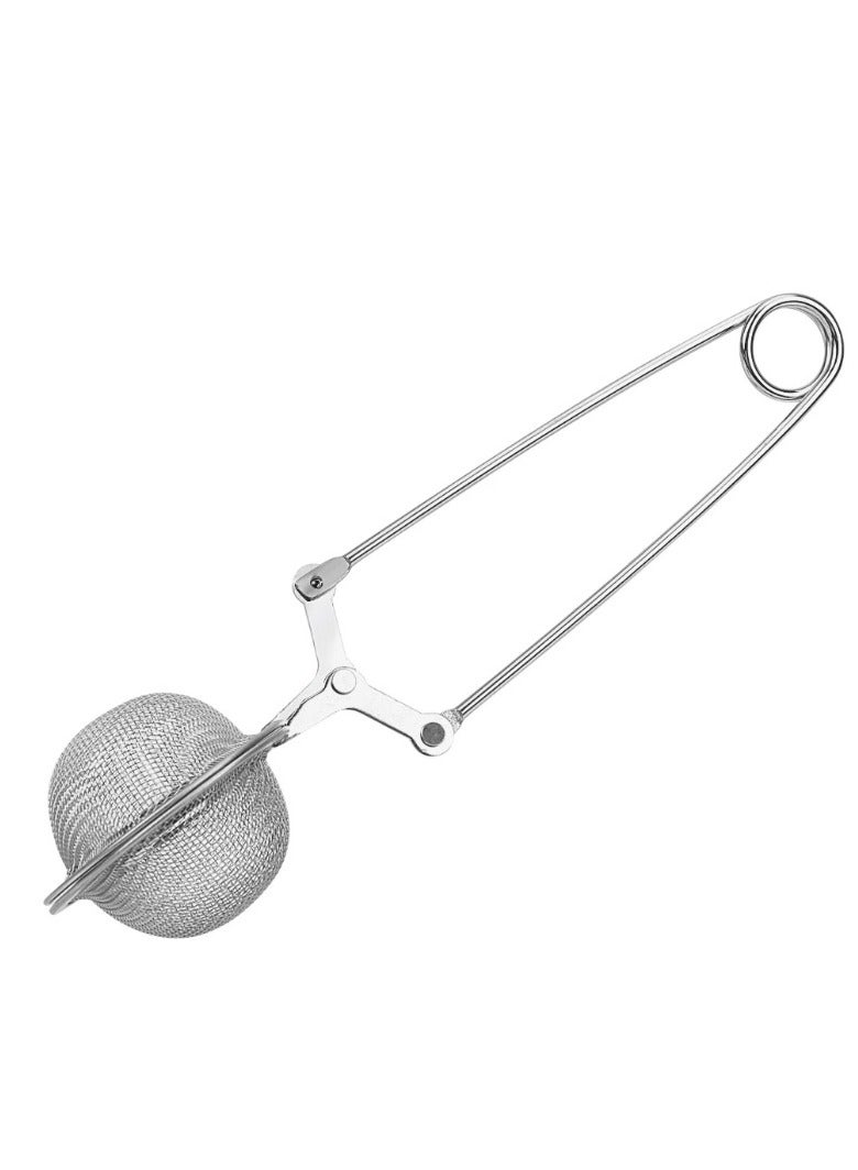 1 Pcs Stainless Steel Loose Leaf Tea Infuser, Handle Secure Locking Mesh Snap Ball Strainer  - Image 2