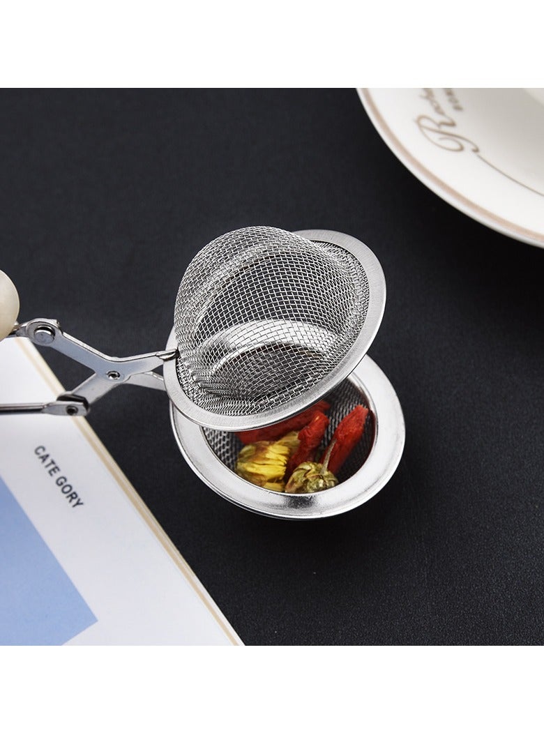 1 Pcs Stainless Steel Loose Leaf Tea Infuser, Handle Secure Locking Mesh Snap Ball Strainer  - Image 4