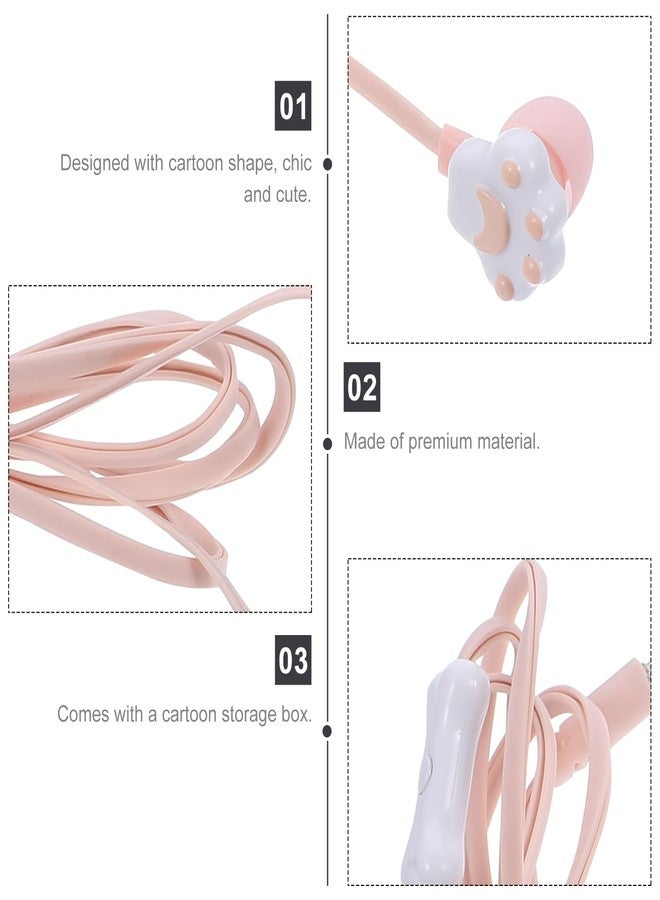 UKCOCO Cute Cat Paw Earbuds Stereo in-Ear Earphone: Cat Earbuds Wired Earphones with Earphone Storage Case Headphone with Mic - Portable Cartoon Cute Cat Claw Jack Wired in-Ear Phone Earphones - Image 5