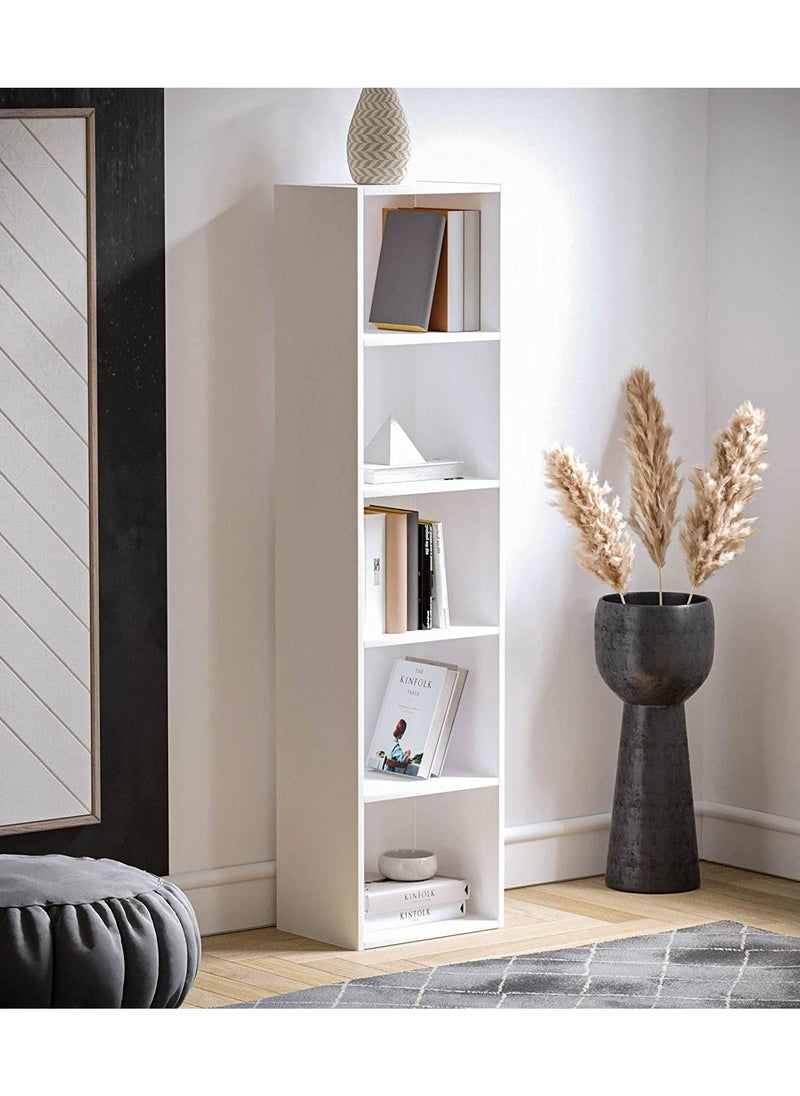 MODERN HOME - Bookcase and accessory Display Unit of wood 5Tier white - Image 1