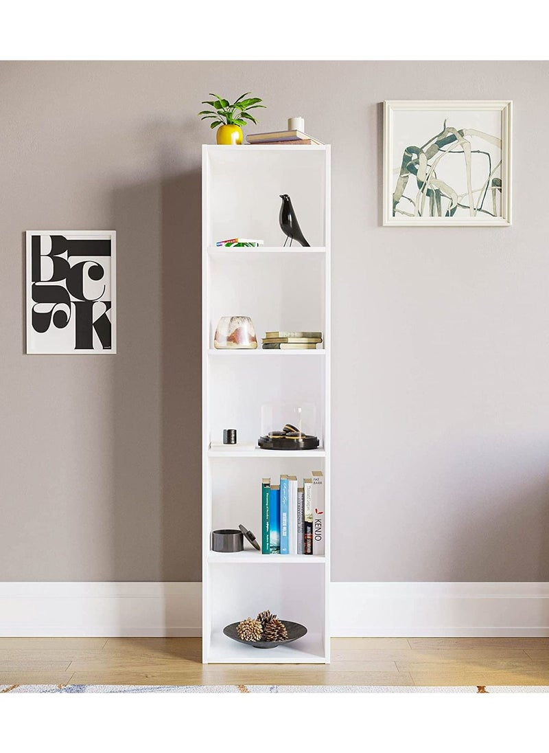 MODERN HOME - Bookcase and accessory Display Unit of wood 5Tier white - Image 1