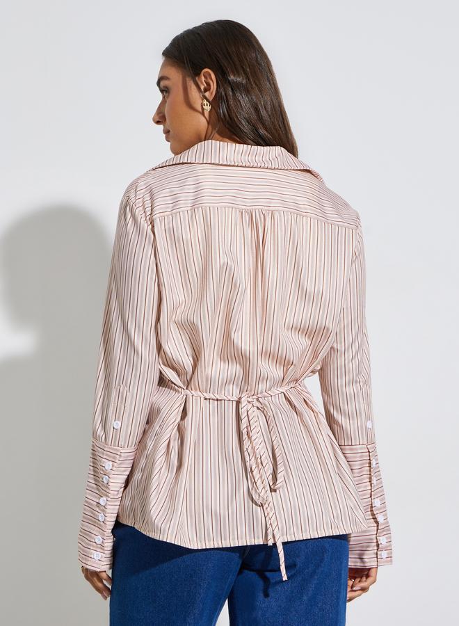 Styli Striped Long Sleeve Oversized Shirt - Image 4