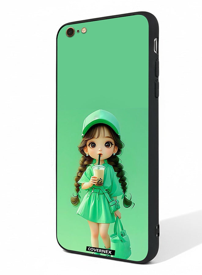 Covernex Apple iPhone 6 Plus Protective Case Cover Printed Featuring Boba Girl Chibi Style Fashion - Image 1