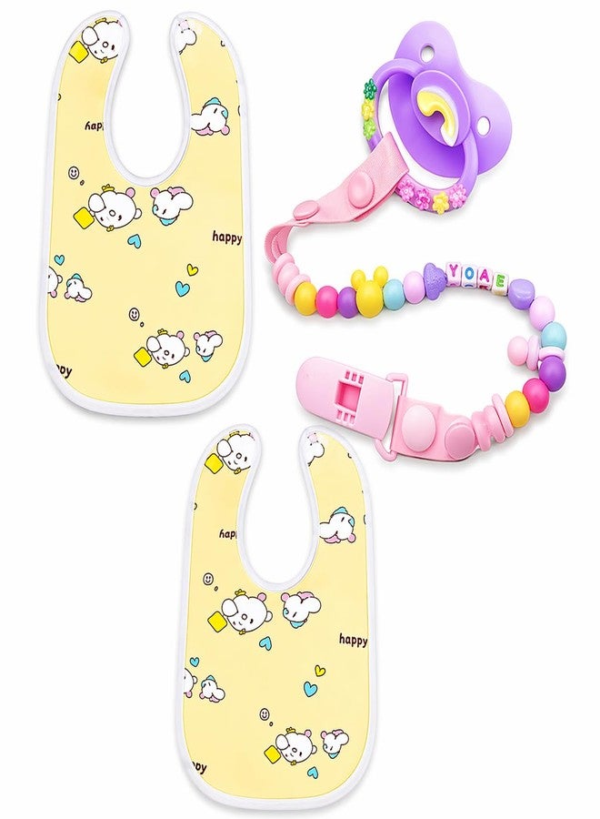 KALRA MAGIC® Waterproof Baby Arpon Bib 2PCS Clip Pacifier 1Pcs Combo Pack - Image 1