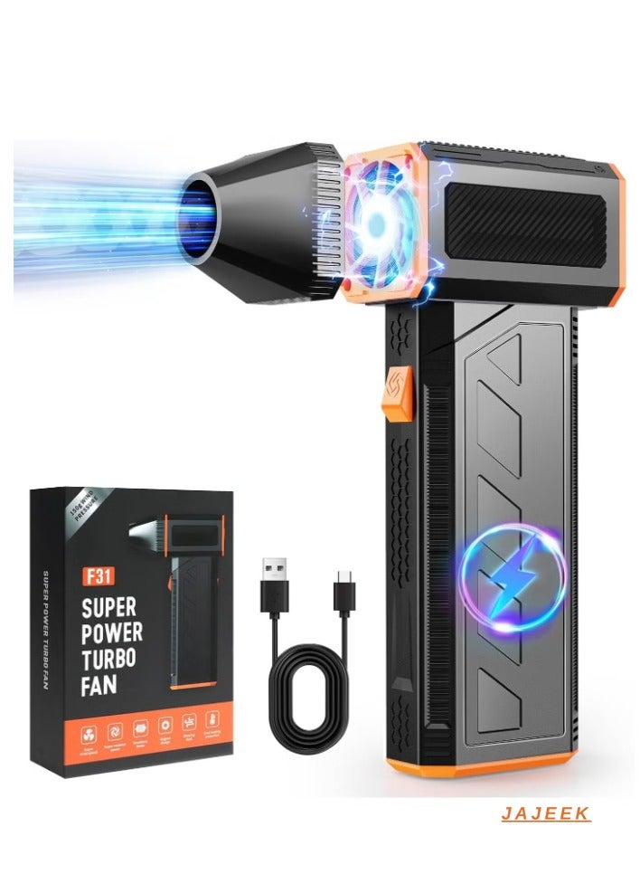JAJEEK Compressed Air Duster Turbo Fan – 130,000 RPM Super Powerful Electric Air Duster, Rechargeable Cordless Air Blower for Computer, Electronic Keyboard, PC, Car Cleaning, and More (Refillable) - Image 1
