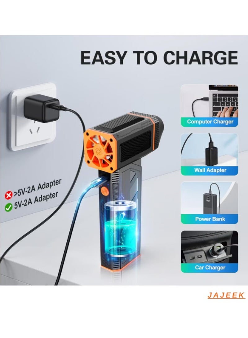 JAJEEK Compressed Air Duster Turbo Fan – 130,000 RPM Super Powerful Electric Air Duster, Rechargeable Cordless Air Blower for Computer, Electronic Keyboard, PC, Car Cleaning, and More (Refillable) - Image 2