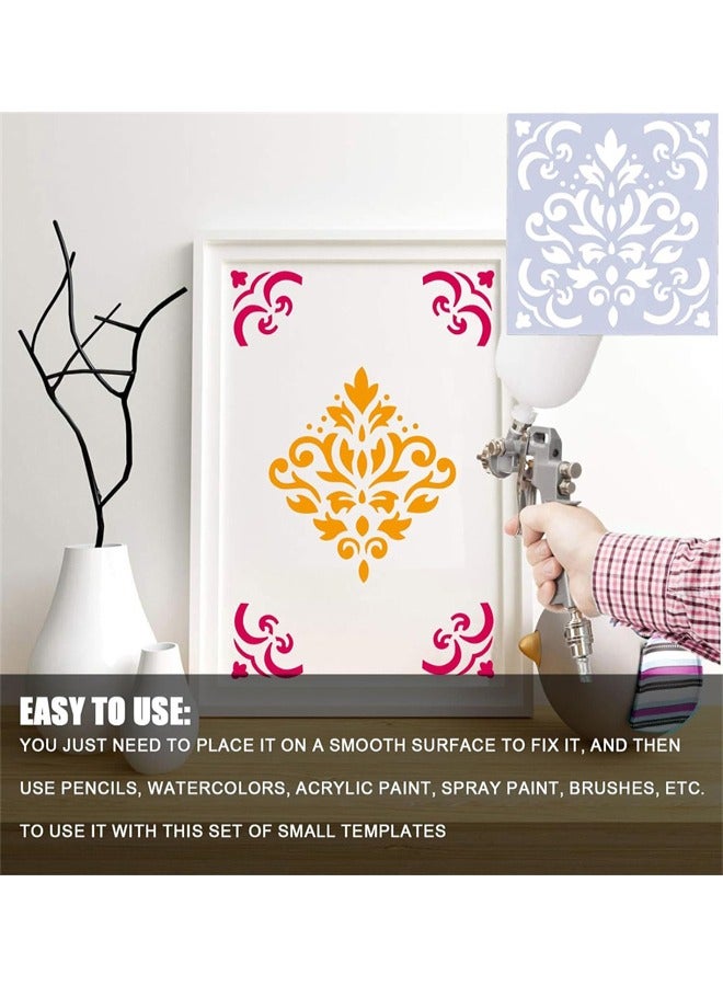 16 Pcs Mandala Stencils for Painting, Reusable Mandala Stencils Painting Templates for Scrapbooking Drawing Wood Wall Card Fabric DIY Crafts Decor (15 x 15cm) - Image 5