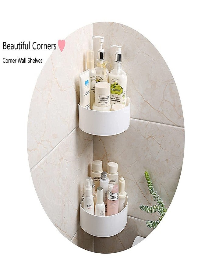 ELEXIQ Corner Storage Organizer Bathroom Shelves Shelf Storage with Soap Holder Rack Adhesive Shower Caddy Wall Holder Wall Mount for Bathroom Kitchen (White) - Image 4
