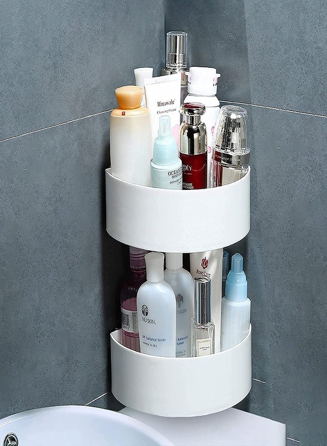 ELEXIQ Corner Storage Organizer Bathroom Shelves Shelf Storage with Soap Holder Rack Adhesive Shower Caddy Wall Holder Wall Mount for Bathroom Kitchen (White) - Image 3