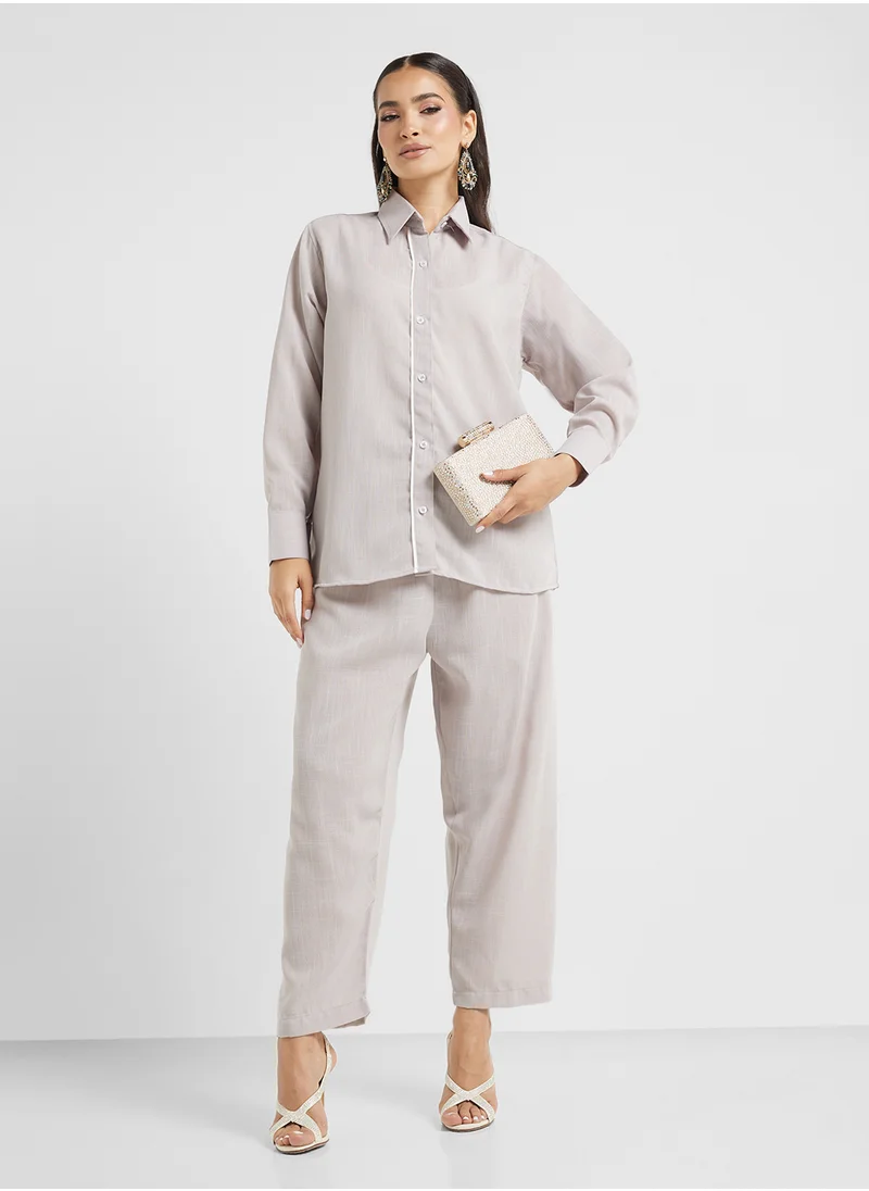 hayas closet Button Down Blouse & Pants Set