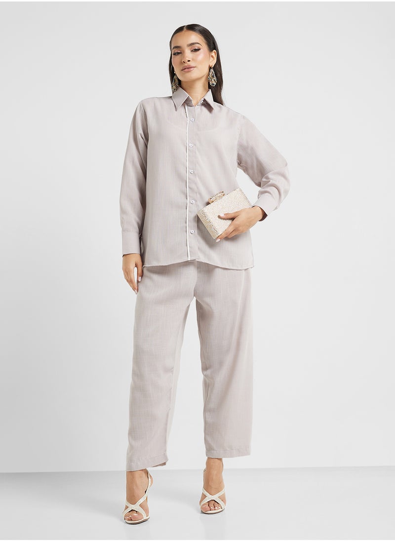 hayas closet - Button Down Blouse & Pants Set - Image 1