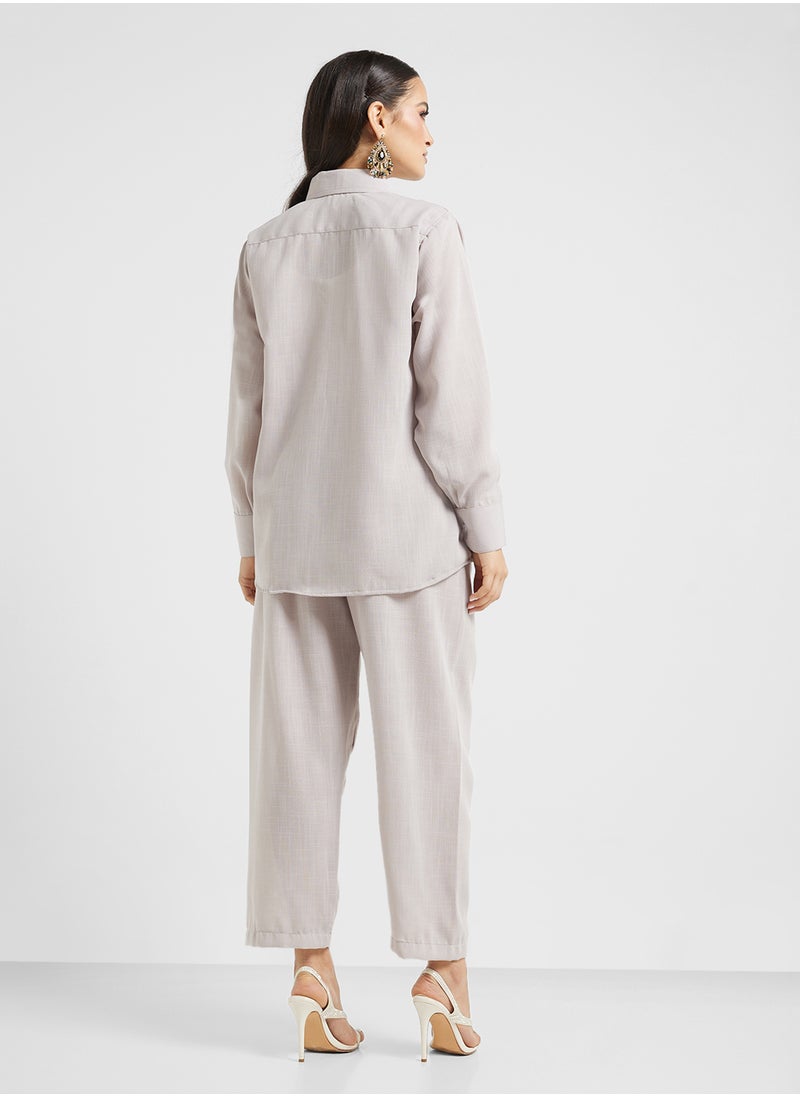 hayas closet - Button Down Blouse & Pants Set - Image 1