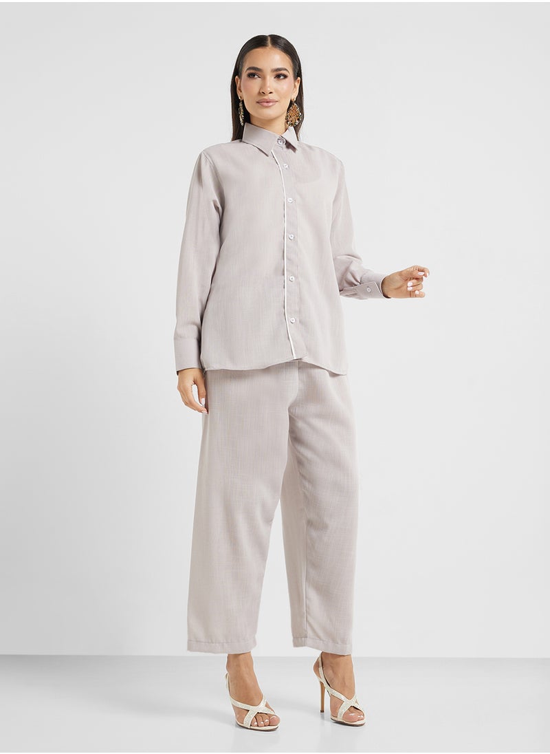 hayas closet - Button Down Blouse & Pants Set - Image 1