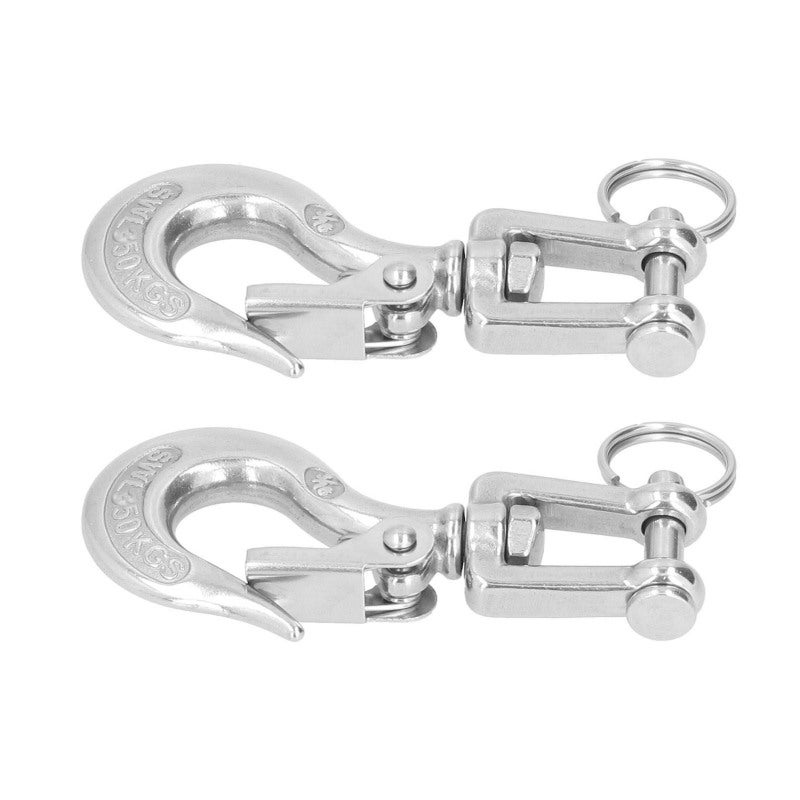 304 Stainless Steel Lifting Hook - 360-Degree Rotating Design With Removable Latch Rigging Accessory for Construction Cranes, Port Loading, Industrial Machinery & Transportation Operations - Image 3