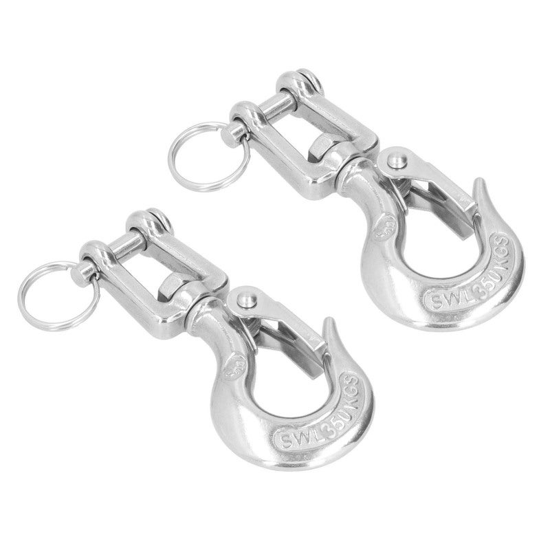 304 Stainless Steel Lifting Hook - 360-Degree Rotating Design With Removable Latch Rigging Accessory for Construction Cranes, Port Loading, Industrial Machinery & Transportation Operations - Image 1