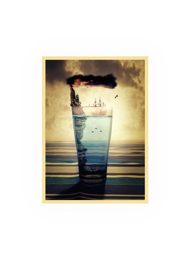 Marktna Canvas Wall Art For Wall Decoration, Modern Design, With A Hollow Golden Frame, Size (120x80), One Piece - Image 2