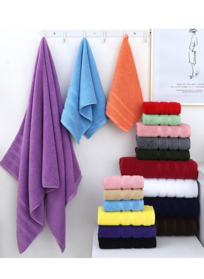 Bukela - 3 Pcs Luxury Bath Towels Set, Combed Cotton Bathroom Towels, Lint Free Soft Absorbent, 1* Bath Towel, 1* Hand Towel, 1* Face Towel(Deep Blue) - Image 1