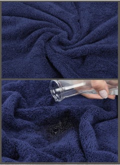 Bukela 3 Pcs Luxury Bath Towels Set, Combed Cotton Bathroom Towels, Lint Free Soft Absorbent, 1* Bath Towel, 1* Hand Towel, 1* Face Towel(Deep Blue)  - Image 5