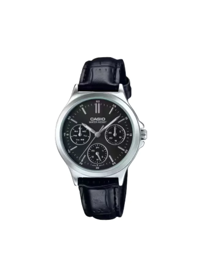 كاسيو Women's Analog Display Watch With Black Leather Strap - LTP-V300L-1AUDF