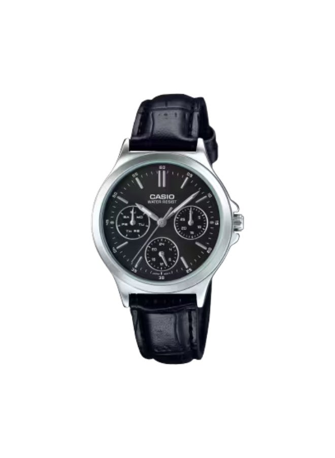 ساعة يد نسائية جلدية بعقارب -- - . مم