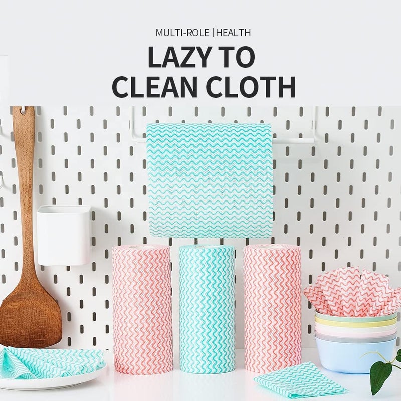 PIRU Kitchen Roll Kitchen Tissue roll Cleaning Wipes Washable & Reusable Quick Dry Dish Towels for Home & Kitchen Cleansing Super Absorbent Soft & Hygienic - 80 PULLS IN EACH ROLL (3) - Image 1