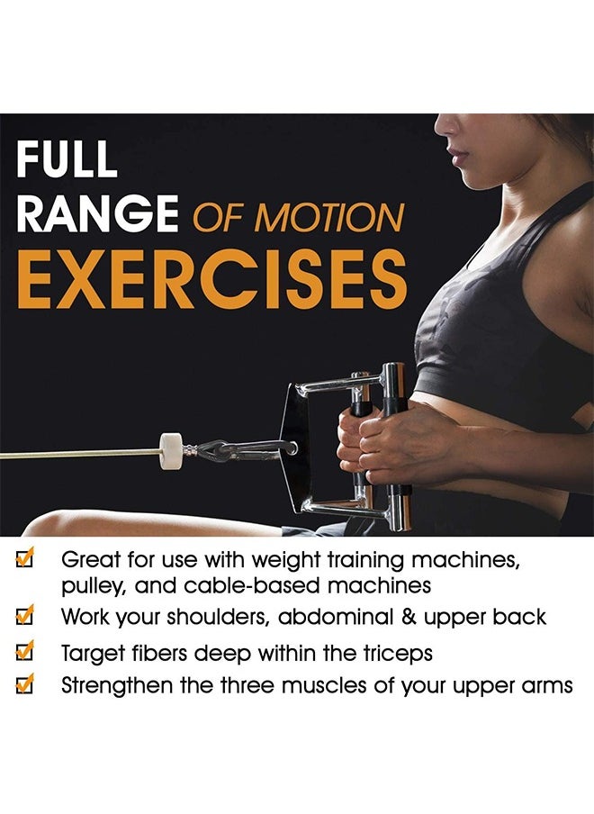 Double D Row Handle Cable Attachment - V Bar Cable Attachment with Non Slip Handle, Lat Pull Down Attachment for Weight Workout, Exercise Cable Attachment for Gym