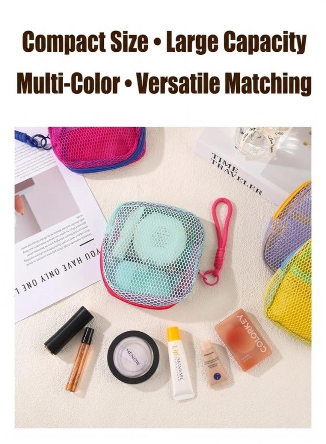 JOJO essentials Mesh Organizer Pouch with Wrist Strap - Lightweight Zipper Bag for Sanitary Pads, Lipstick, Earphones, Coins, Travel Medicine & Cable - Small Storage for Handbag & Backpack (Green) - Image 5
