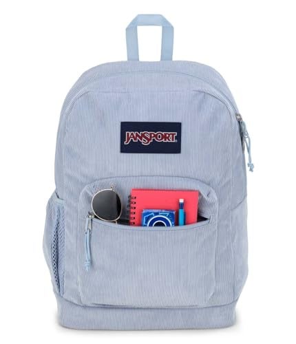 JANSPORT حقيبة ظهر جانسبورت كروس تاون بلس ريميكس - لوحة ظهر مبطنة، حافظة لابتوب، ومنظم جيب أمامي - كوردuroي أزرق غسق - Image 5