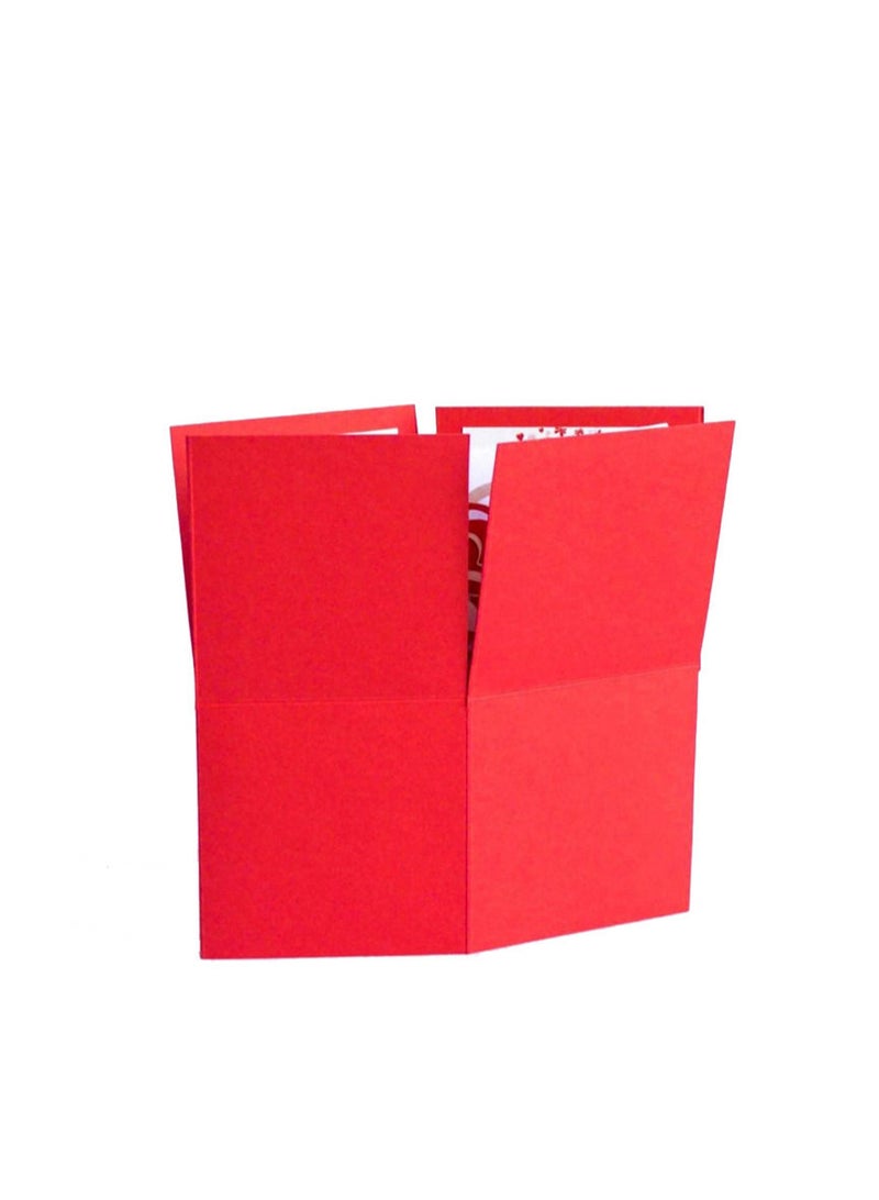 Wow Cards Romantic Red Box-Shaped Greeting Card With Hearts - Image 2
