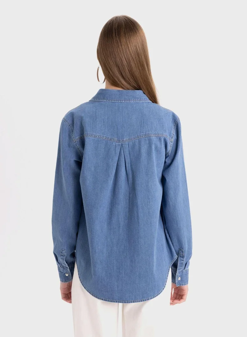 ديفاكتو قميص جينز بقصة عادية