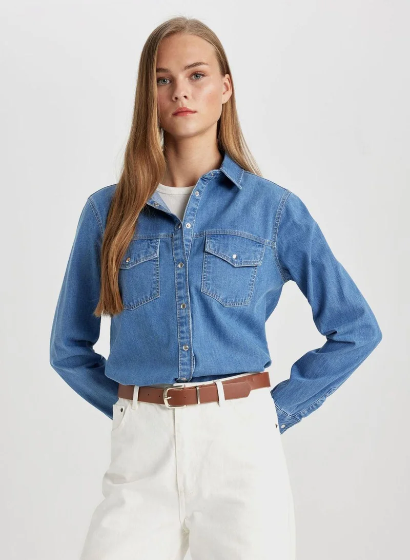 DeFacto  Regular Fit Jean Shirt for Women | Best Price UAE