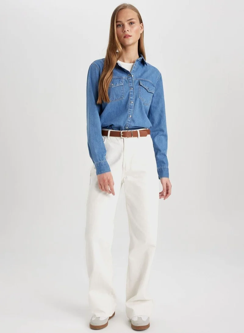 DeFacto  Regular Fit Jean Shirt for Women | Best Price UAE