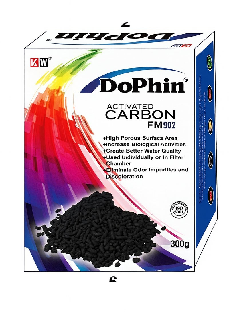 DoPhin KW Zone DoPhin Activated Carbon FM902 – 300g | Aquarium Water Filter Media, Removes Odor & Impurities, Improves Water Quality - Image 1