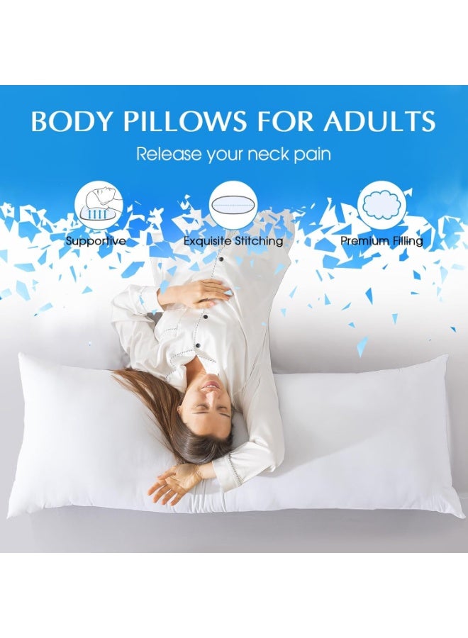 Large Body Pillow,Breathable Full Body Pillow,Soft Bolster Pillow for Side Sleepers/Pregnant Women- 50*150cm-White - Image 4