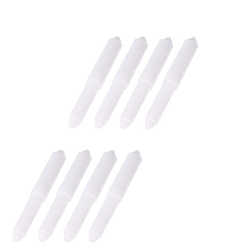 LazyMe 8 Pack 6 Inch White Universal Toilet Paper Holder Roller White Replacement Plastic Spring Loaded